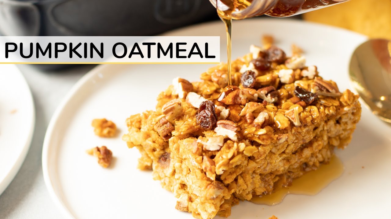BAKED PUMPKIN OATMEAL | easy + healthy recipe