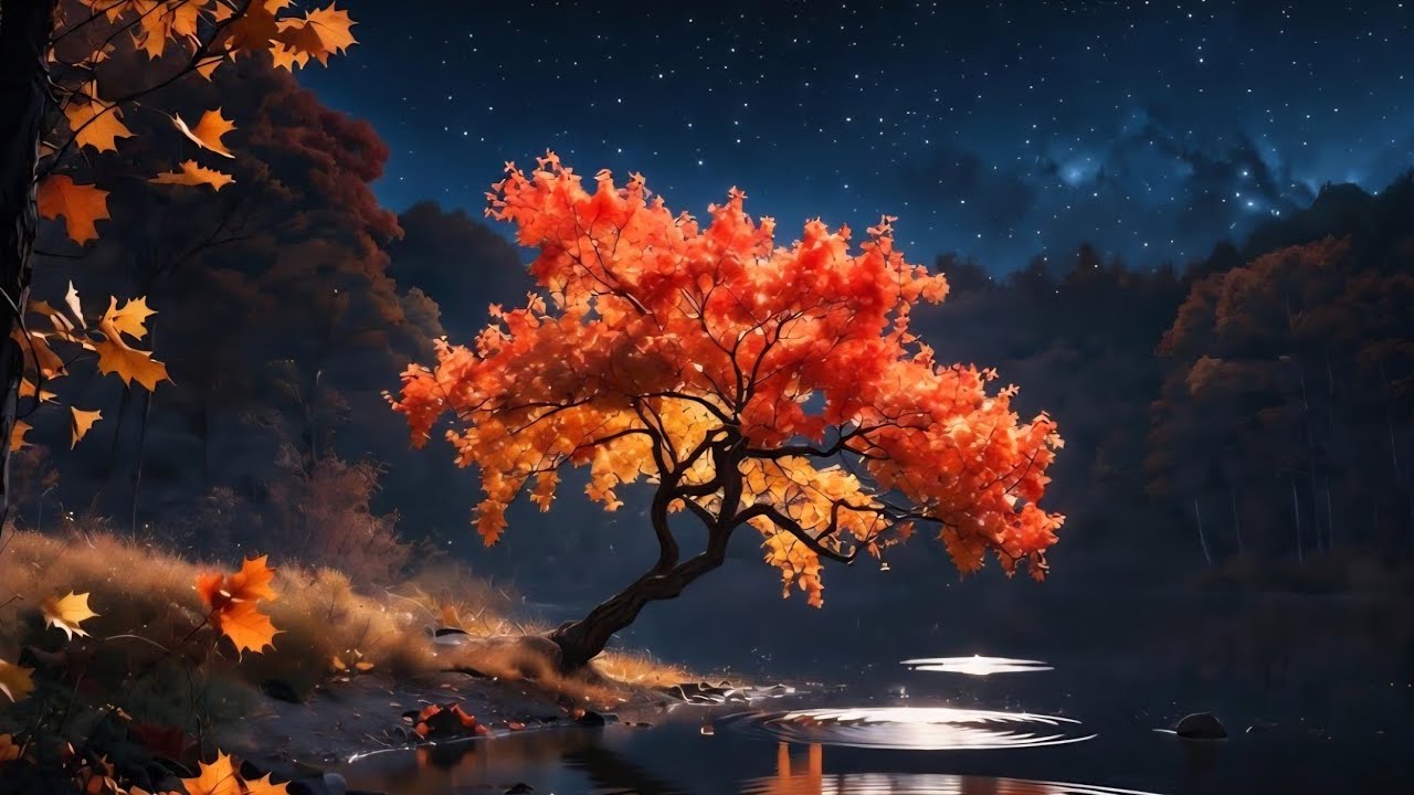 Autumn Maple Tree by the Lake – Relaxing Fall Ambience for Sleep