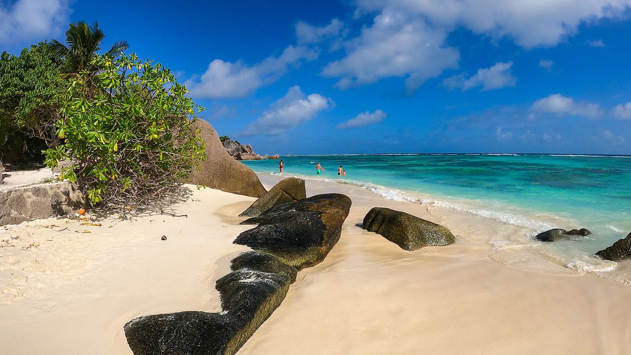 🇸🇨 Walking Tour on Anse Source d'Argent, Seychelles La Digue | Most beautiful beach in the World