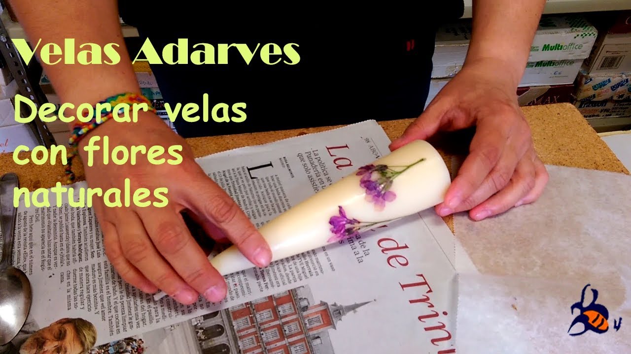 Cómo decorar velas con flores naturales