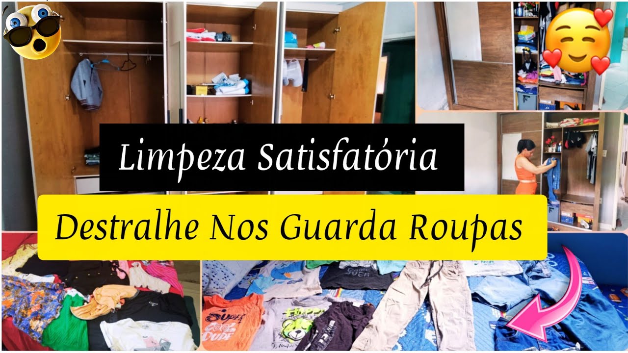 LIMPEZA COMPLETA NOS GUARDA ROUPA//MAS DESTRALHE 🙏💗 AMEI O RESULTADO 👏