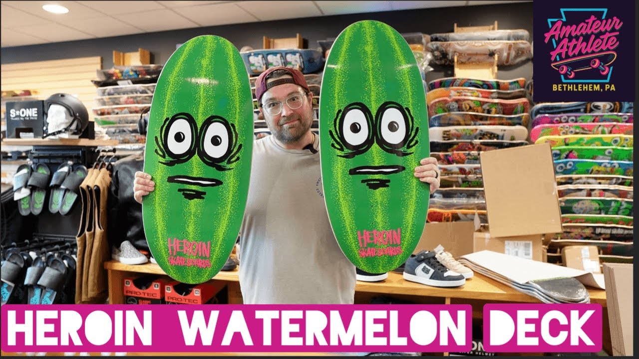 New Limited Heroin Skateboards Watermelon Deck First Look Width, Size and More!