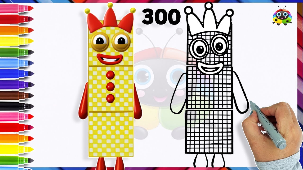 (Numberblocks) How To Draw Numberblock 300 | Drawing & Coloring Tutorial For Kids | Art Start