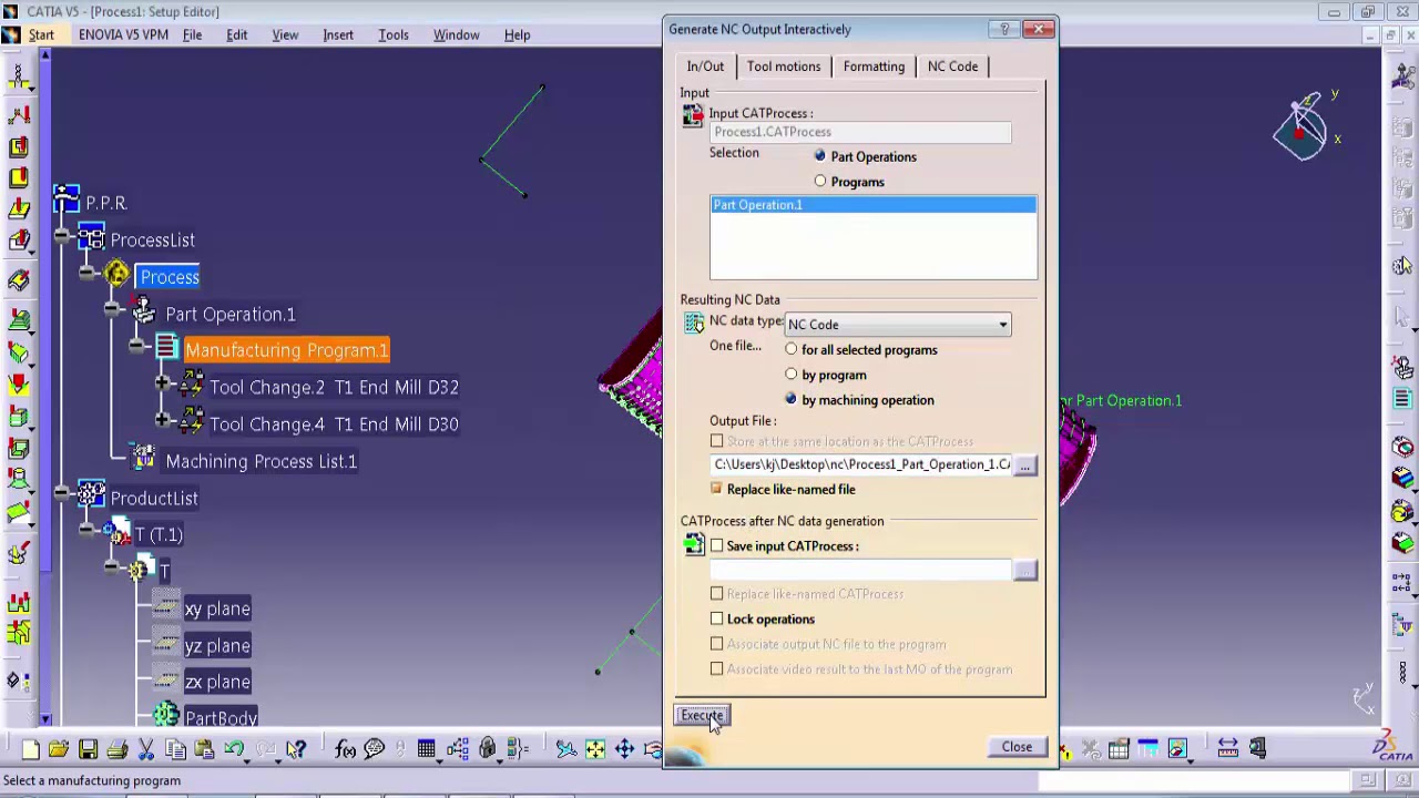 CATIA Machining-How to Generate nc code