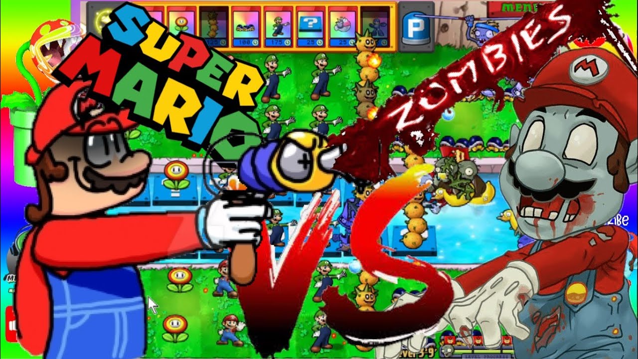 PVZ MARIO VS ZOMBIES MOD , POOL LEVEL 1-10. PLANTS VS ZOMBIES.