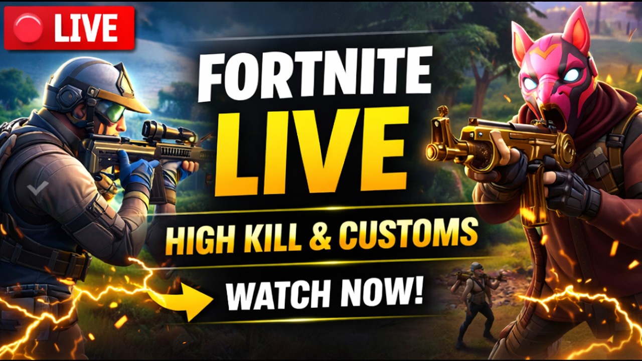 🔥 Fortnite Customs LIVE | India Server | Free Entry | High Kill Lobby