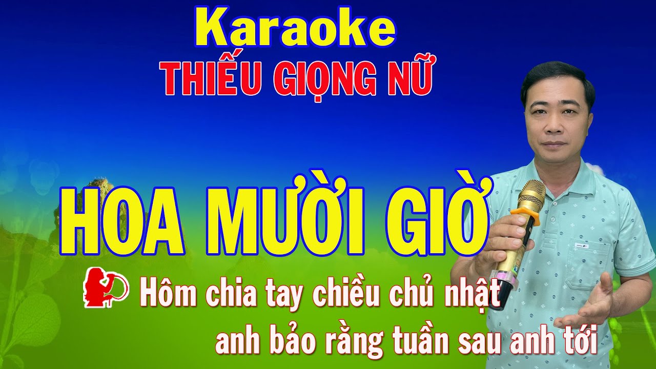 Karaoke HOA MƯỜI GIỜ thiếu giọng nữ | Song ca với Đức Thịnh | Karaoke Nhạc Sống