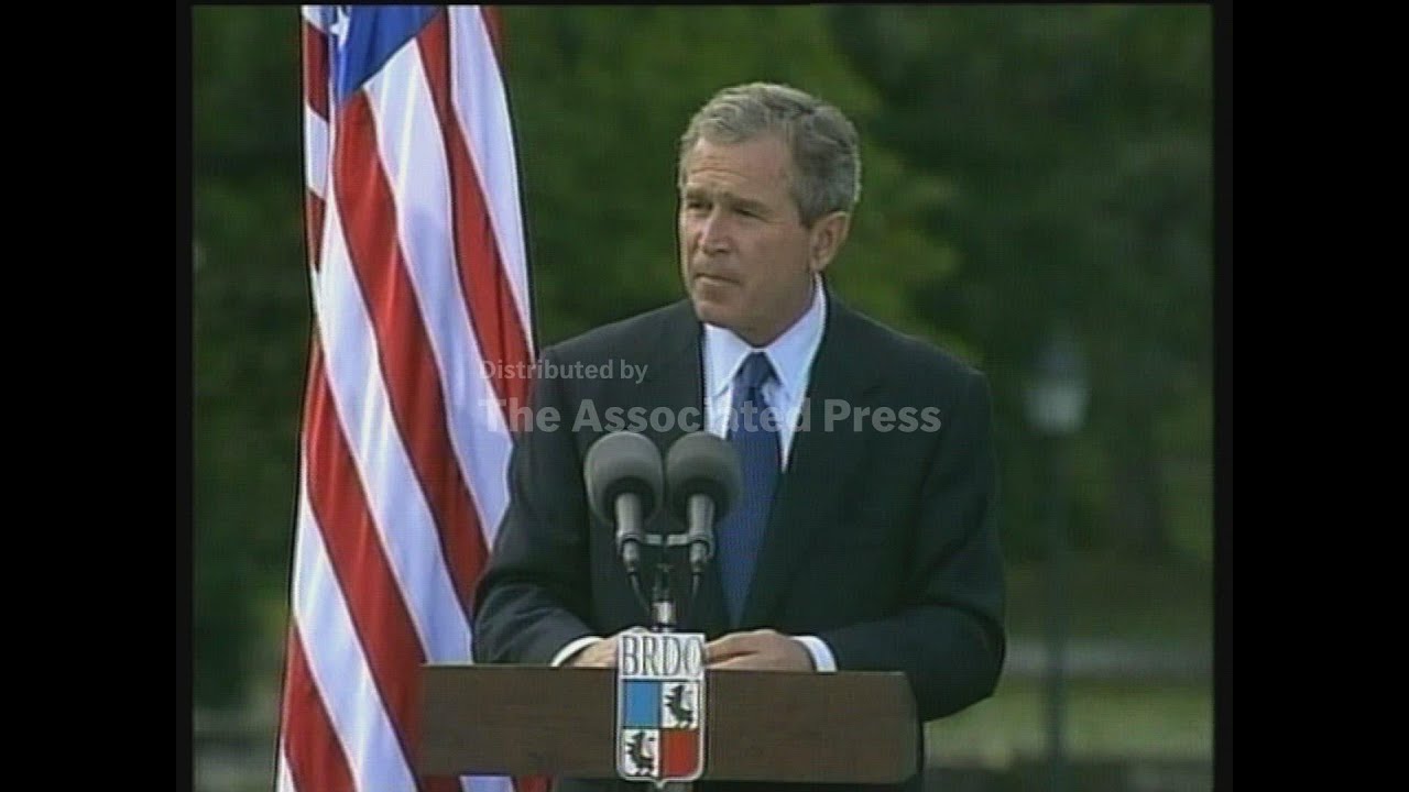 Bush and Putin's first meeting, handshake, soundbites.