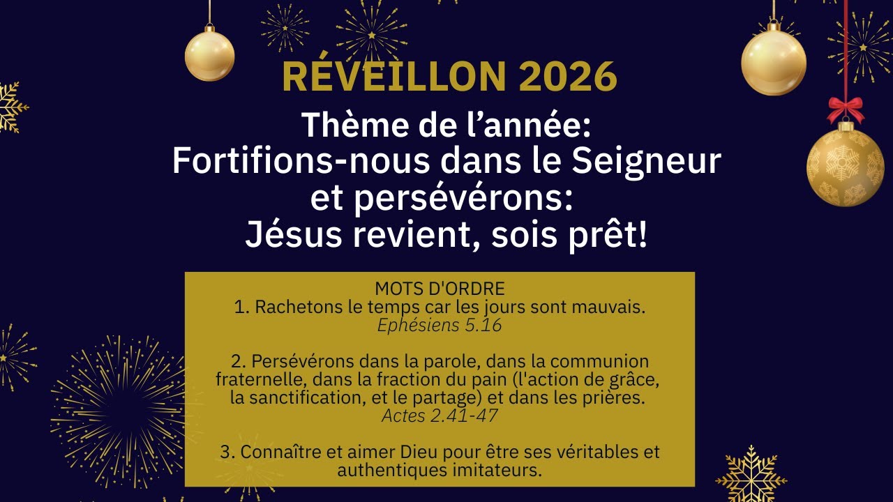 Culte du réveillon 2025 - Pasteur Didier N. Mutyebele