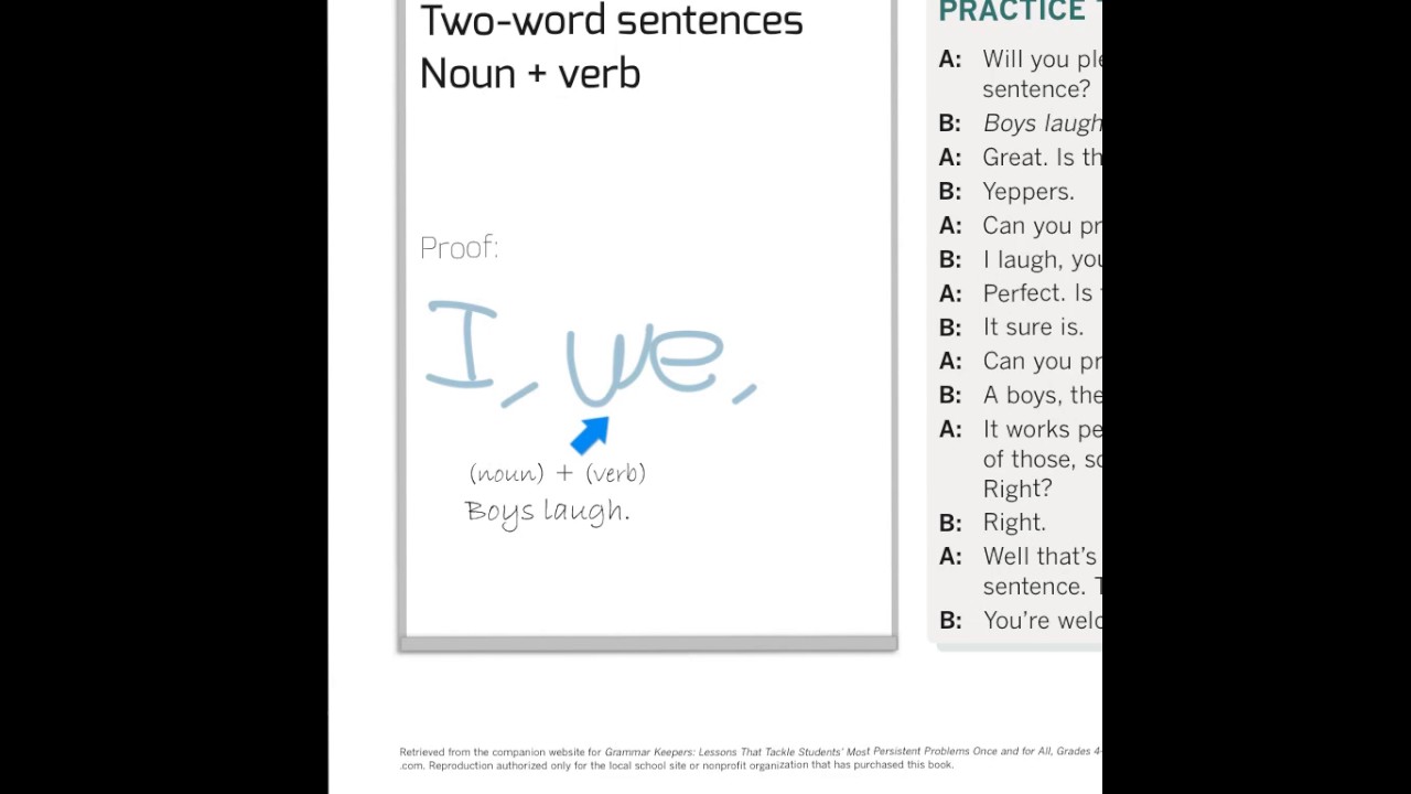 68. Two-word sentences
