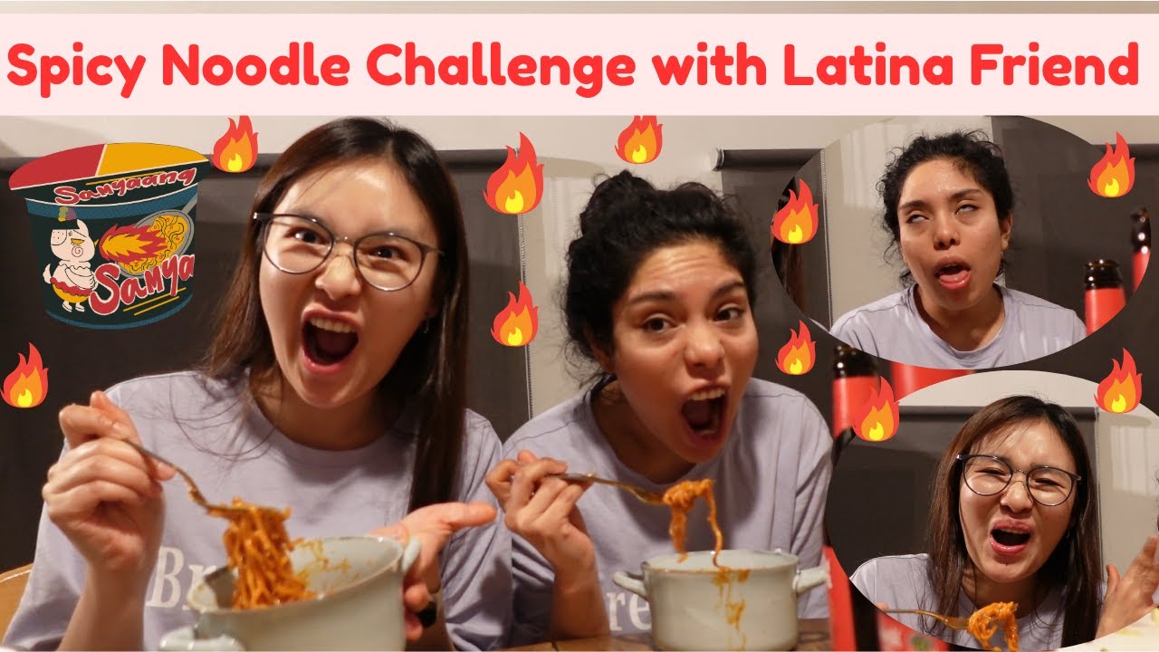 Spicy Noodle Challenge with Latina Friend | First time | Bhutanese Vlogger