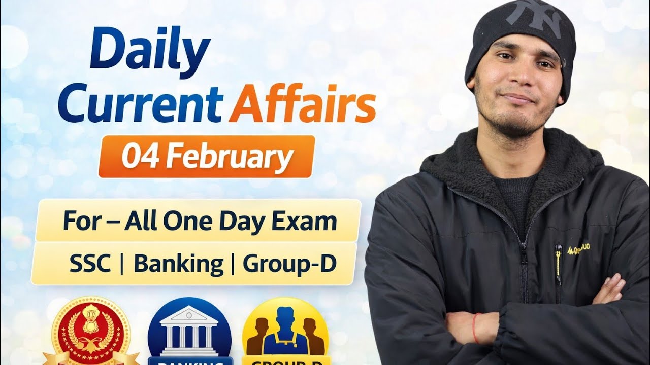 करेंट अफेयर्स 04 फरवरी 2026 | SSC | Group D | Banking | One Day Exam | Current Affairs