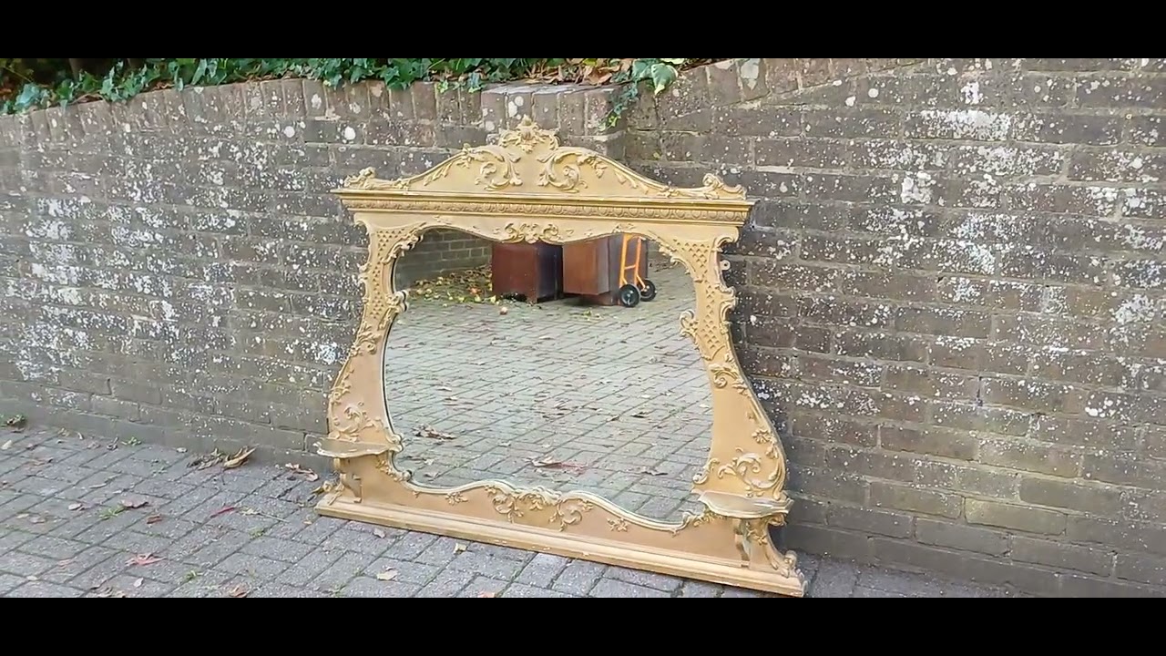 Late Victorian&ndash;Edwardian Gilt Overmantel Mirror c.1900 | Rococo Revival Grandeur & Decorative Drama