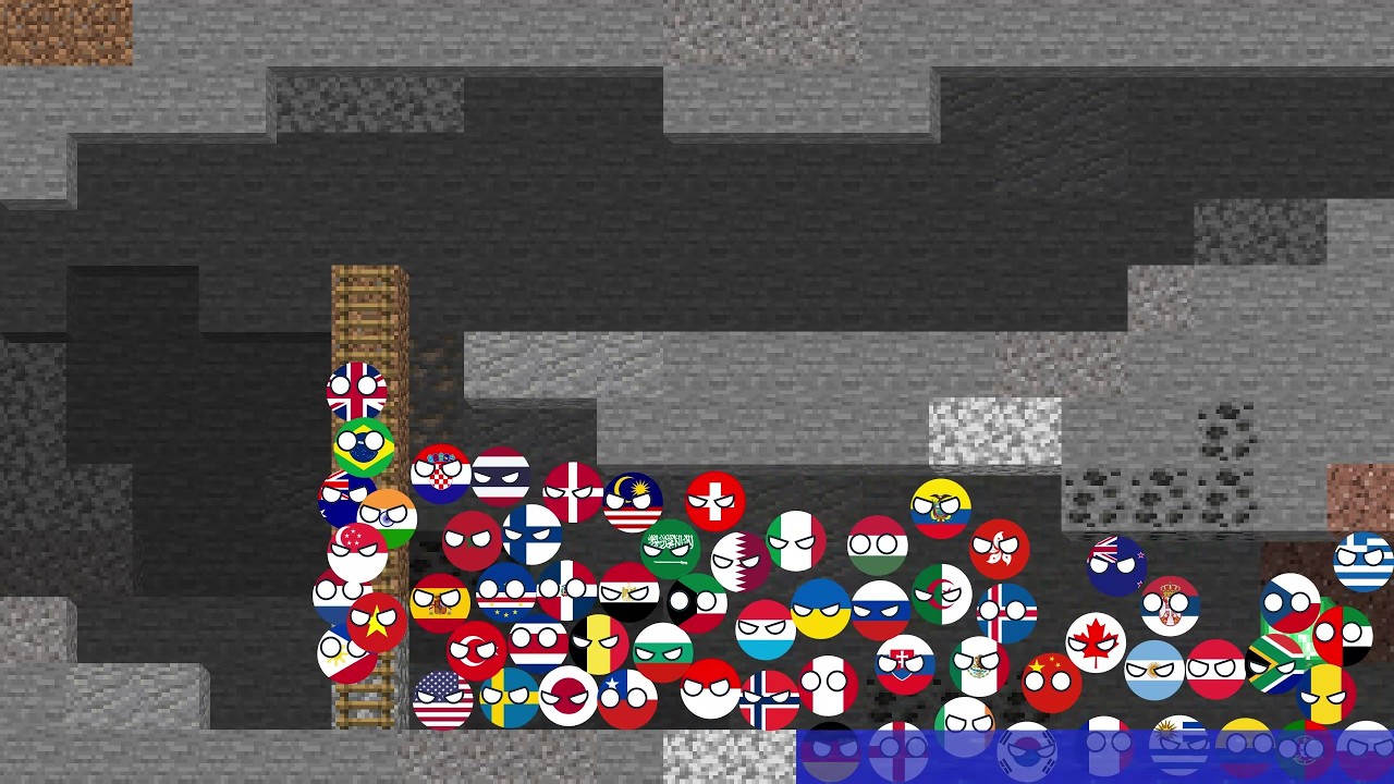 64 Countries Marble Ladder Race in Minecraft