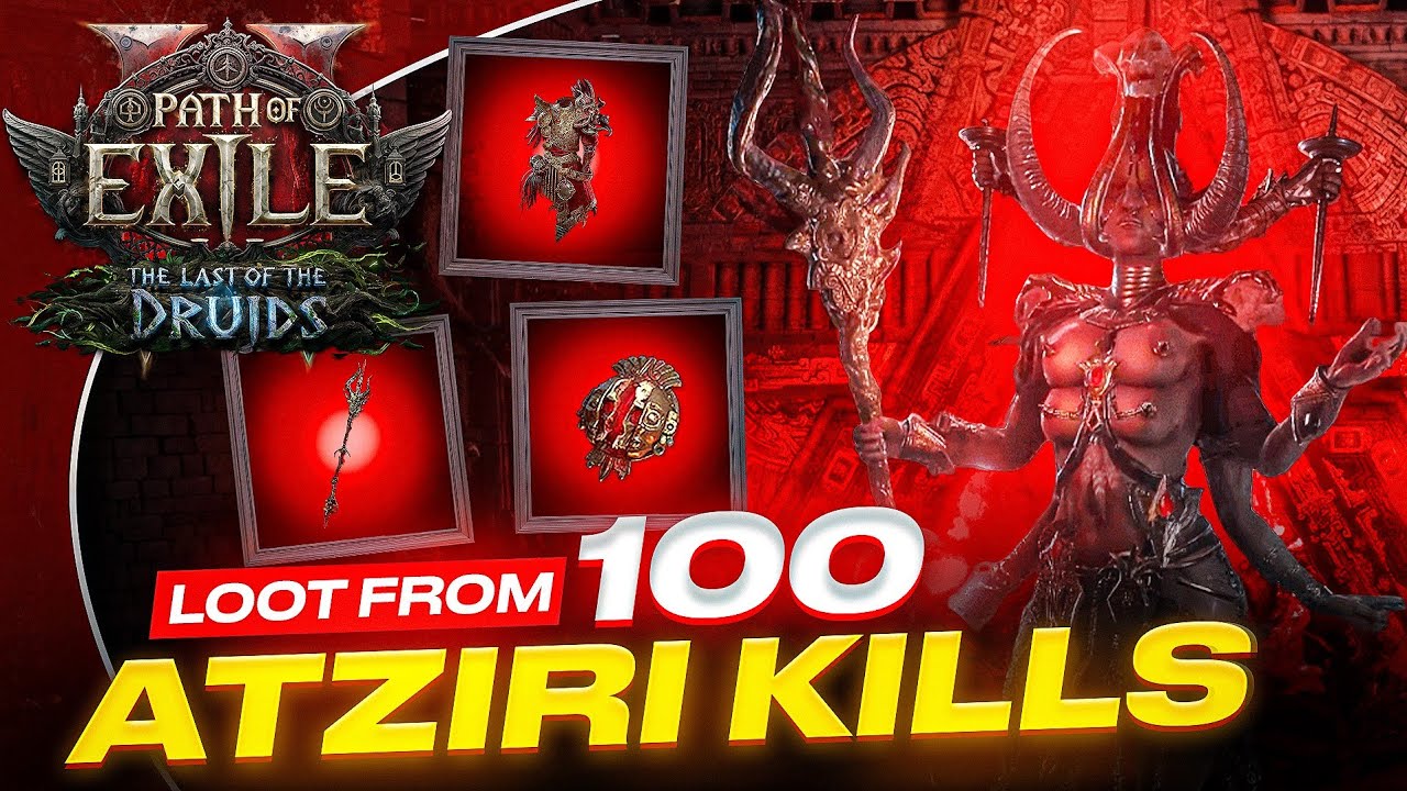 POE 2 - Loot from 100 ATZIRI Kills in Path of Exile 2 The Last of the Druids!