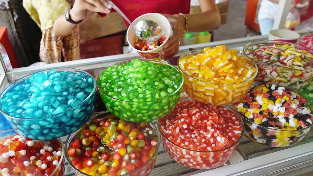 $1 Rainbow Shaved Ice Dessert - Cambodian Street Food