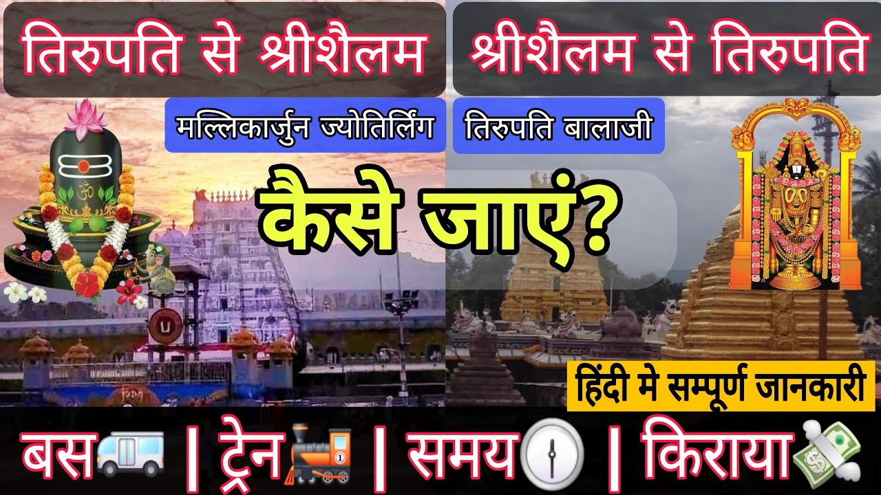 तिरुपति से श्रीशैलम और श्रीशैलम से तिरुपति कैसे जाएं | Tirupati to Srisailam & Srisailam to Tirupati