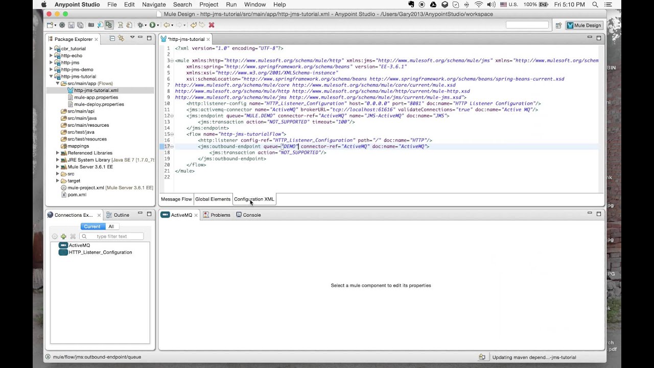 Introduction To Mule Application Development : Part II - Integration With ActiveMQ