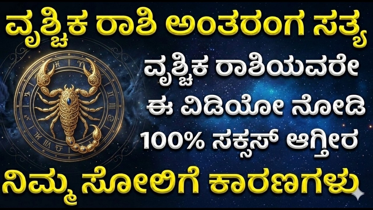 ವೃಶ್ಚಿಕ ರಾಶಿ 100% ಸಕ್ಸಸ್ ಆಗ್ತೀರಾ ವಿಡಿಯೋ ತಪ್ಪದೇ ನೋಡಿ |  Why Scorpio Faces Failure in Life? Vrischika