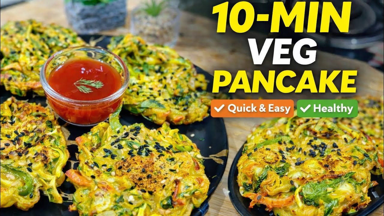 10-Min Veg Pancake | Weight-Loss Friendly | Quick Recipe | Healthy Breakfast Idea 