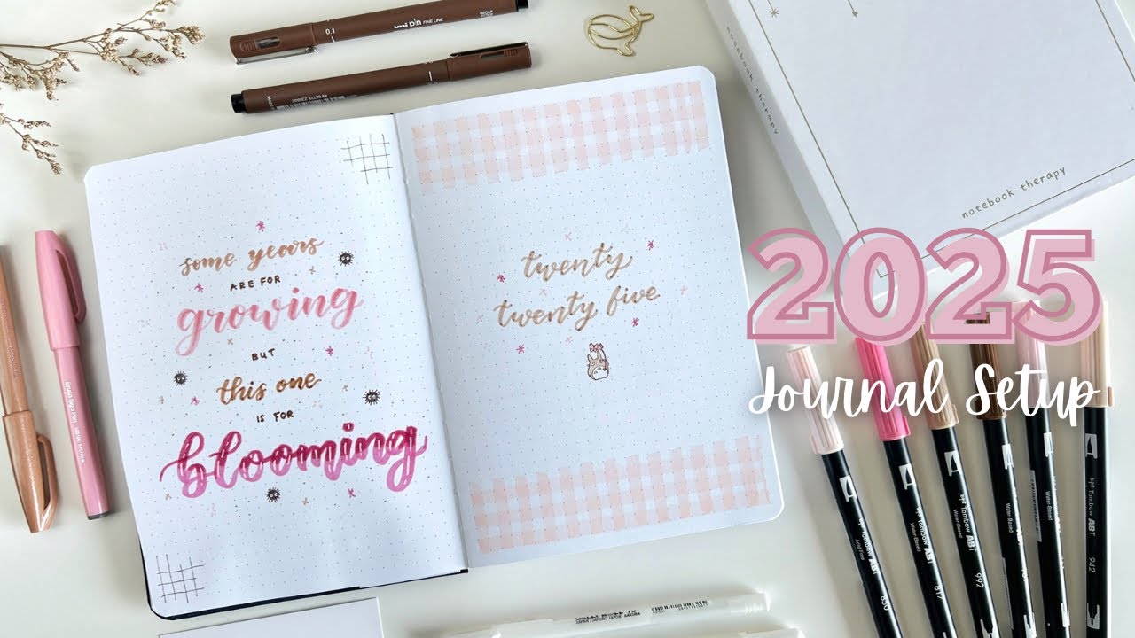 My 2025 Bullet Journal Setup 🎀🤍 | Notebook Therapy Unboxing ⋆𐙚₊˚⊹♡