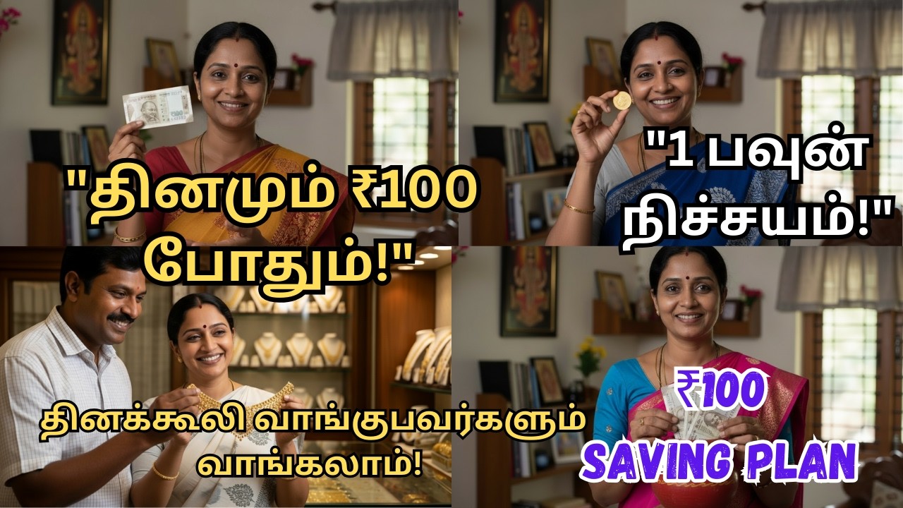 தங்கம் ₹14,000 ஆனாலும் தினக்கூலி வாங்குபவர்கள் 1 பவுன் வாங்கலாம்! 🪙 ₹100 சேமிப்பு பிளான் Gold Saving