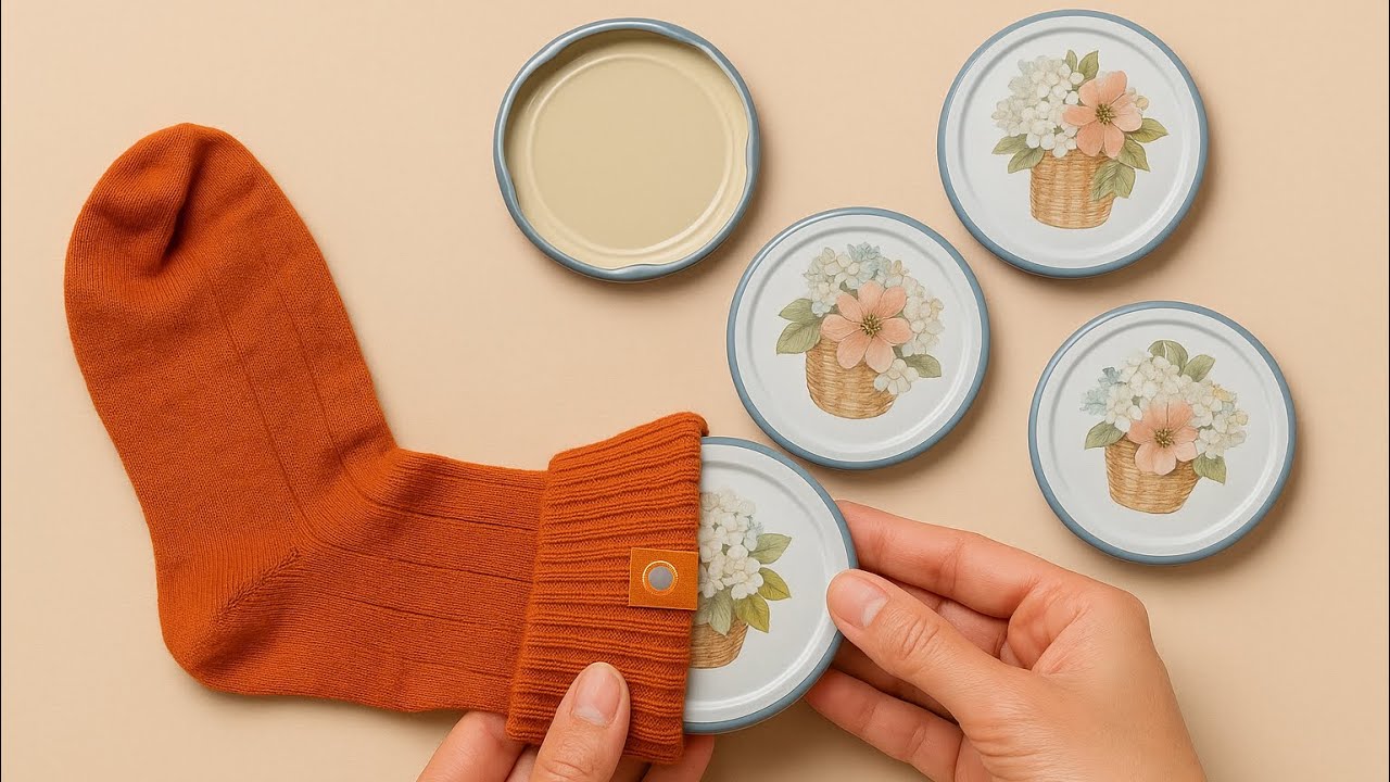 Look What I Made With Jar Lids and Socks! 2 Ideas!