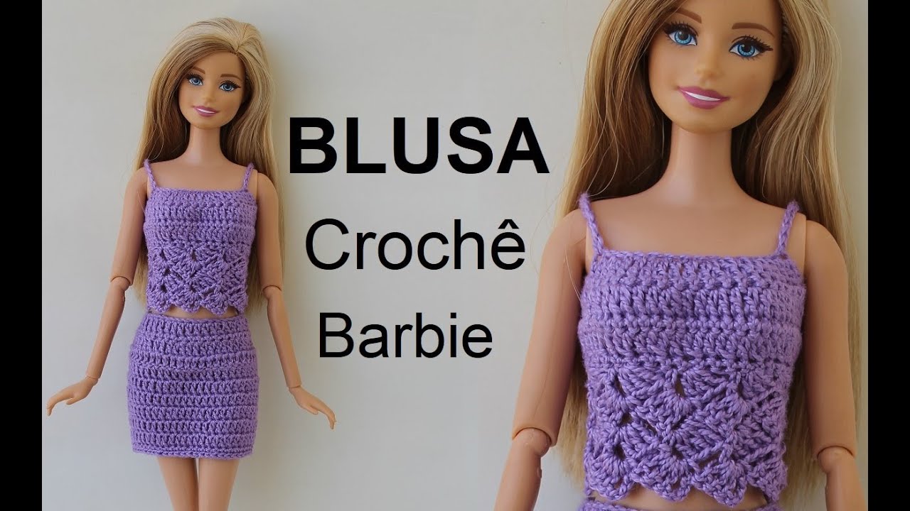 Blusa em crochê para Barbie - passo a passo - Crochê aula 2