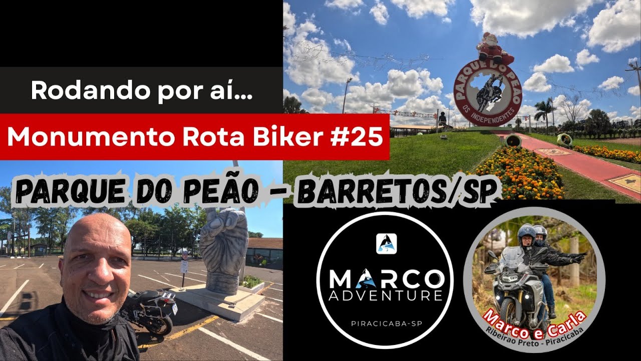 O LADO BIKER DE BARRETOS! 🏍️ Conheci o Monumento Rota 25 no Parque do Peão.