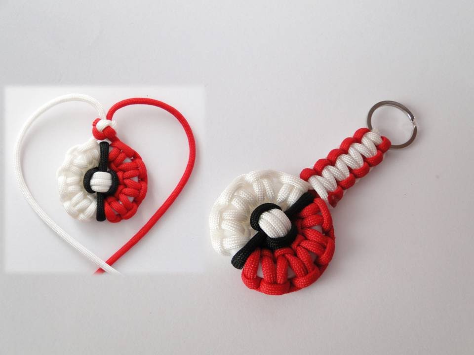 How to Make a Pokemon-Pokeball Themed Paracord Necklace and Keychain