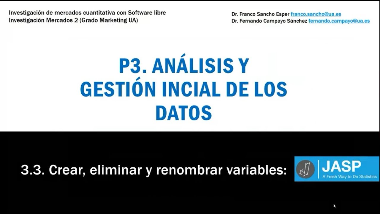 3 3 Crear eliminar renombrar y recodificar variables JASP