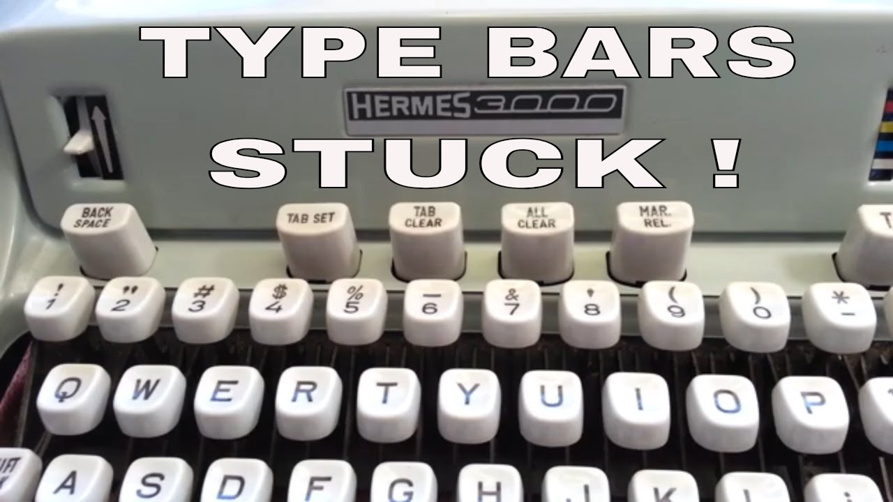 Hermes 3000 Type Bars Stuck Repaired (WD-40 ?) Flush Typewriter Segment