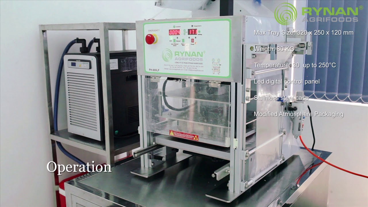 TRAY SEALER WITH GAS FLUSHING - FOUR COMPARTMENTS
