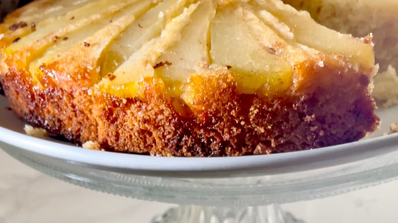 Pear and Almond Upside-Down Cake