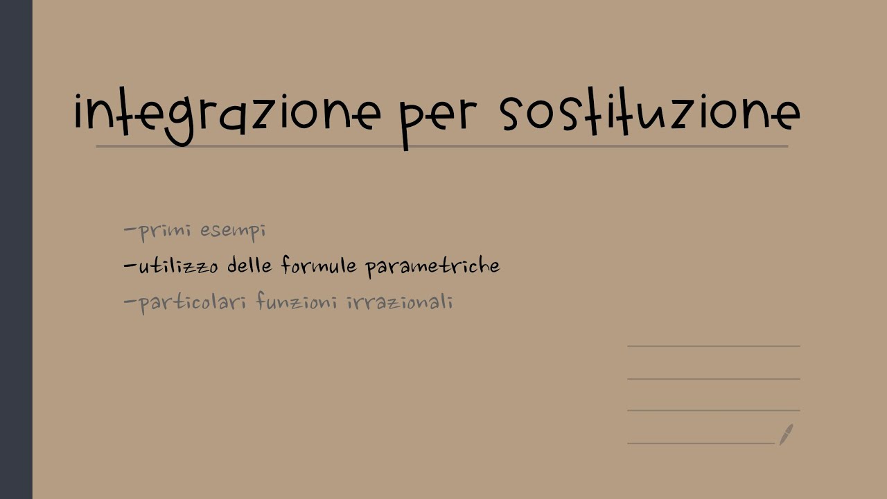 Integrazione per sostituzione con le formule parametriche