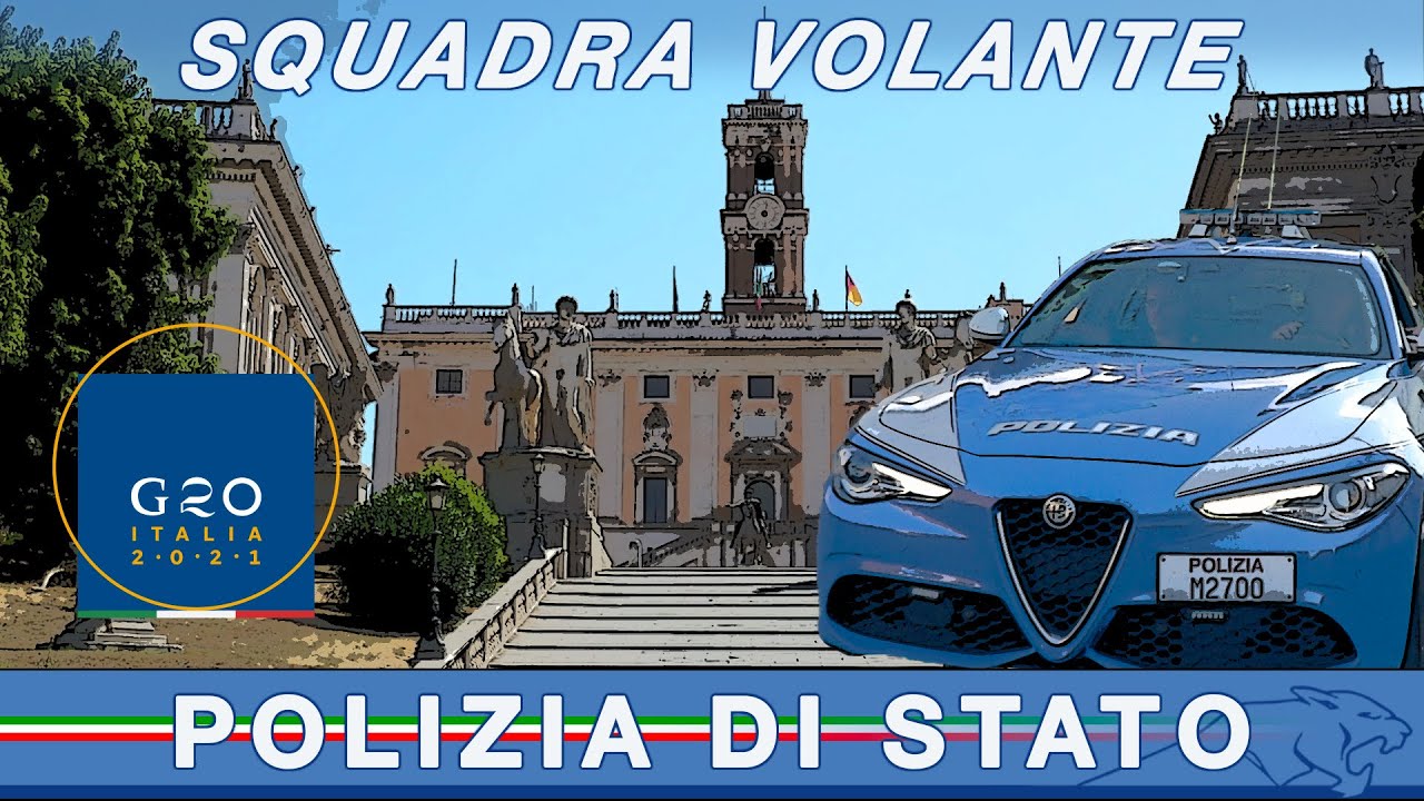 I servizi di sicurezza della Polizia di Stato durante il G20 dei Ministri della Salute a Roma