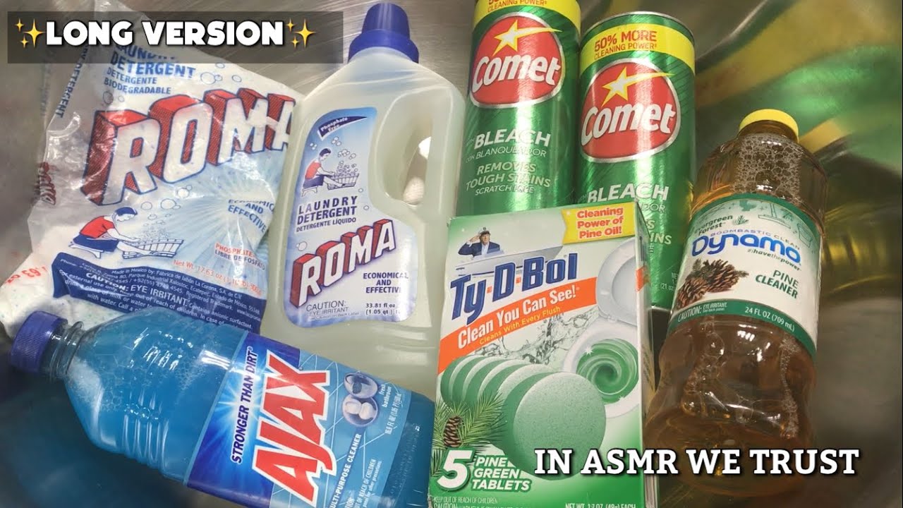 ASMR 🧨 Dynamo Pine Paste | Pine Ty-D-Bol Comet Ajax Blue & Roma Powder + Detergent | Long Rinse 😚