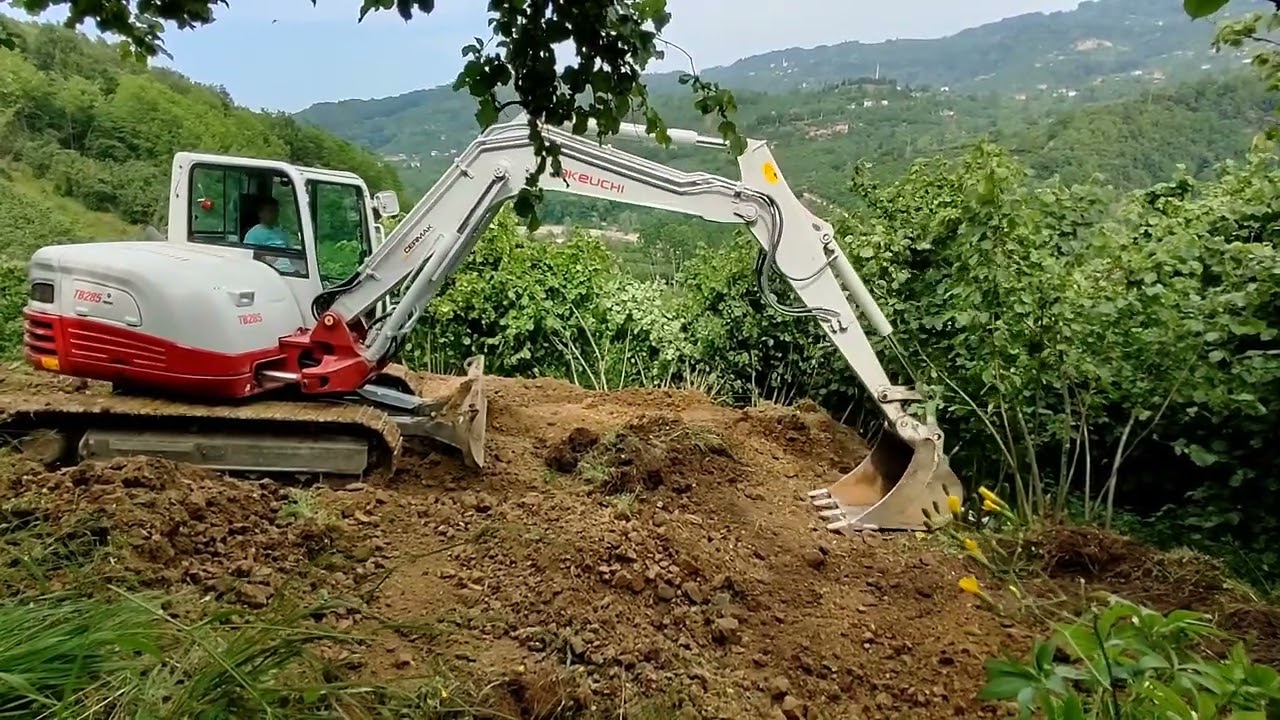 TAKEUCHİ TB 285 MİNİ ESKAVATÖR (KEPÇE) ARAZİDE YOL YAPIMI/EXCAVATOR DUMP TRUCK SOİL OPERATOR SKİLL