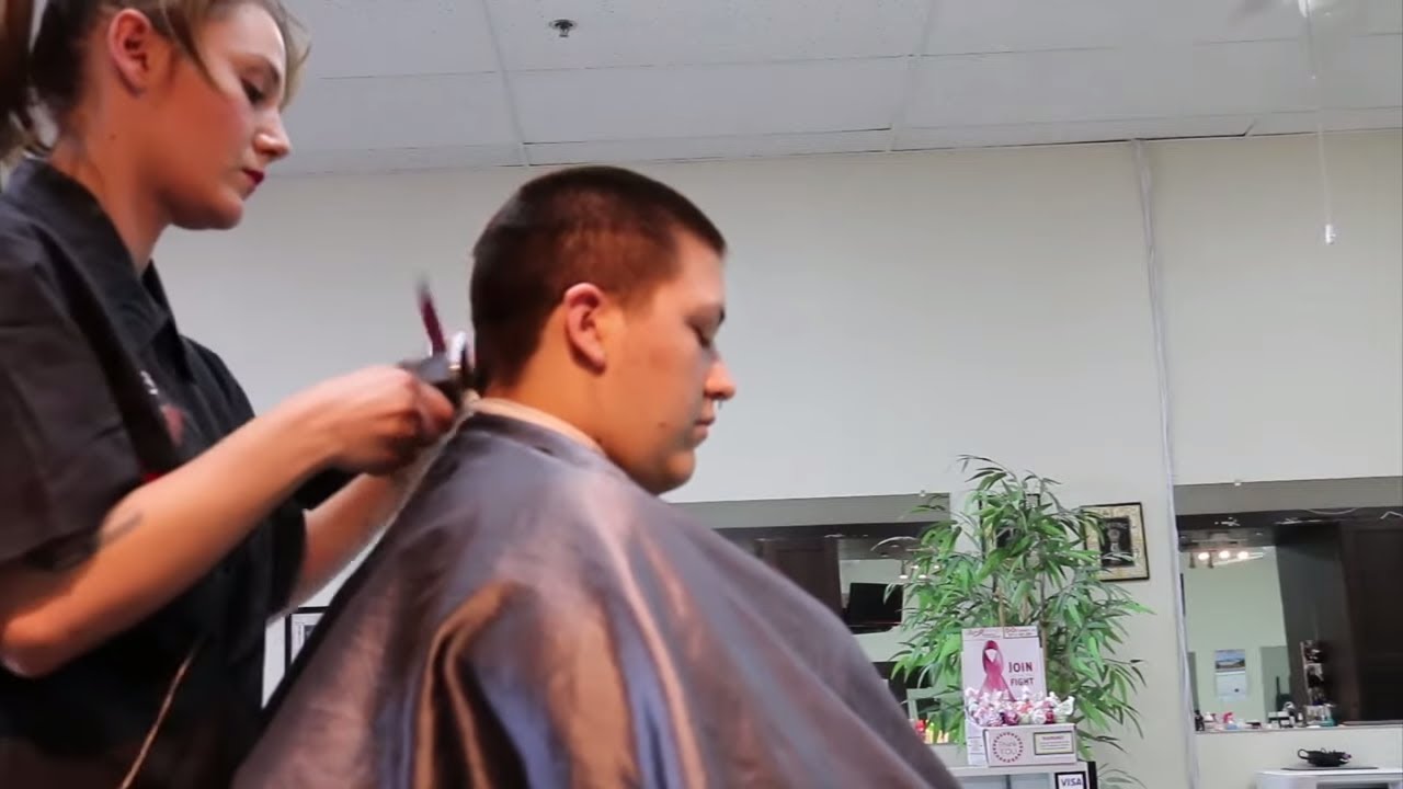 Michelle 2 LV - Pt 1: Visits Barber for a Short Buzz Cut (Free Video)
