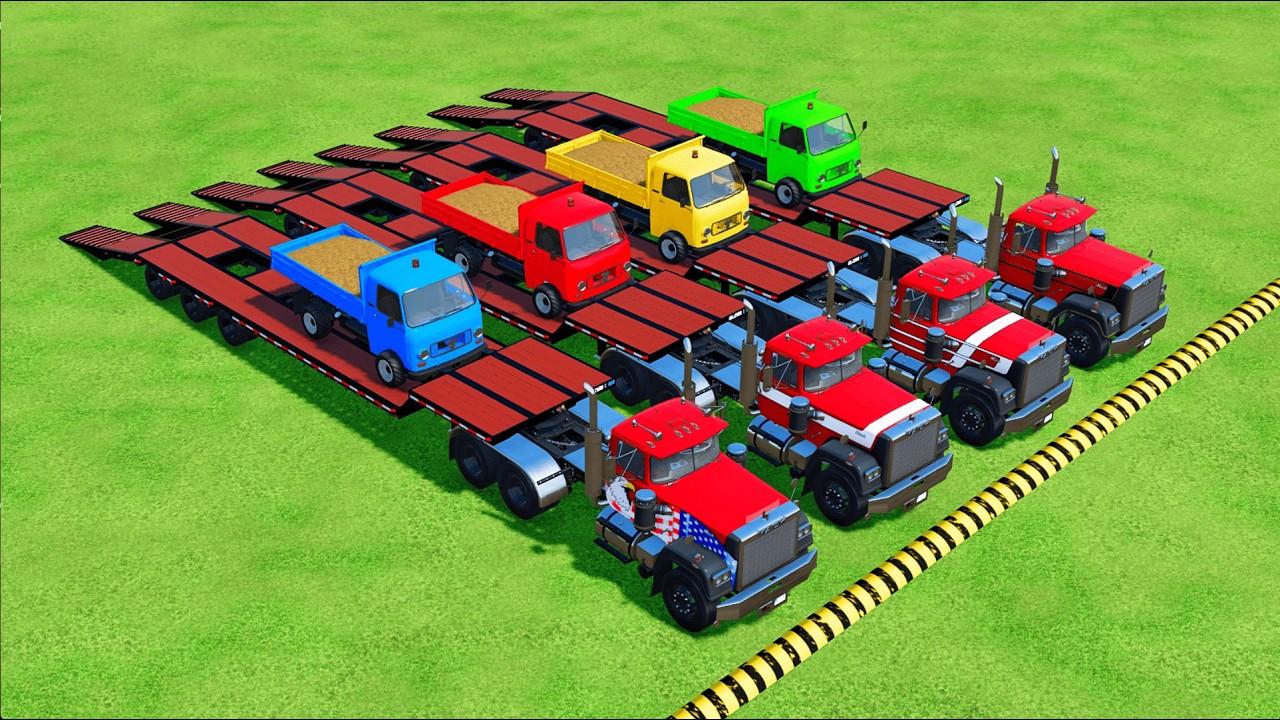 Work with Colors! SAND TRANSPORT with New Holland & KAMAZ TRUCKS! MUDDY ACTION!