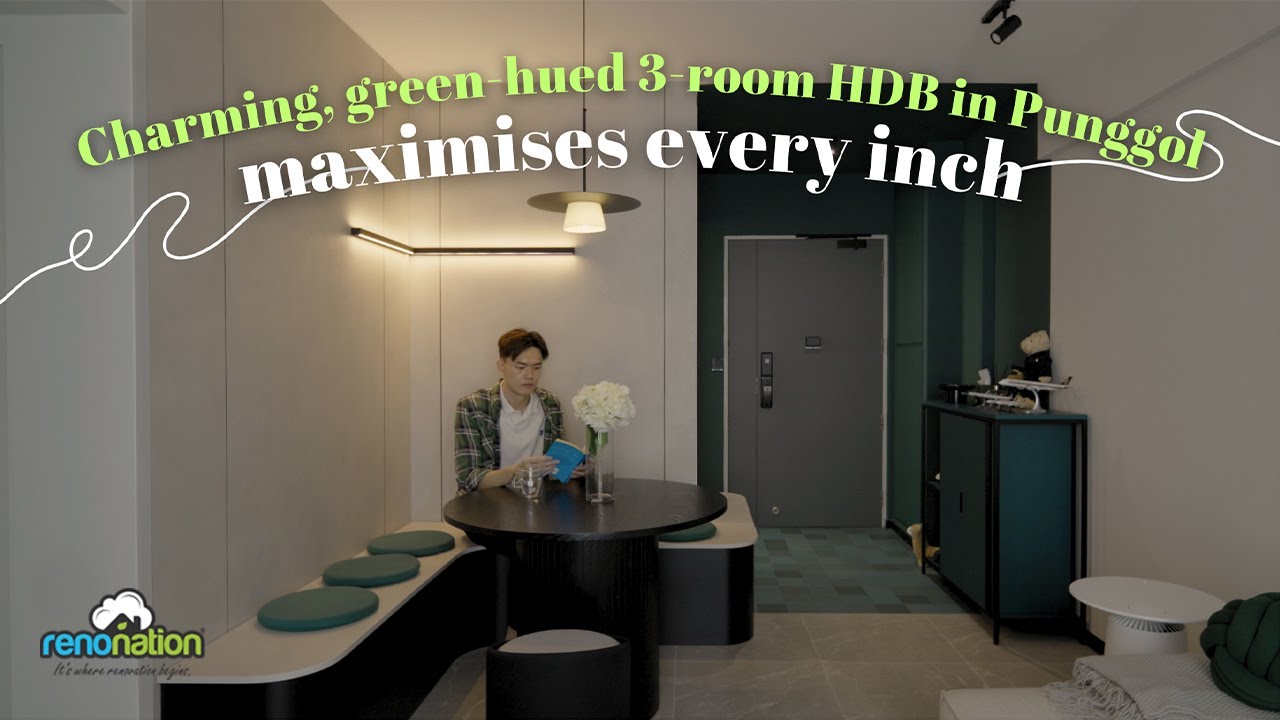 Charming, green-hued 3-room HDB in Punggol maximises every inch