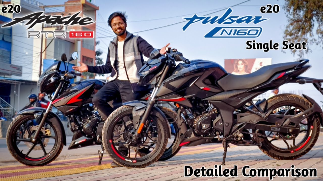 Bajaj Pulsar N160 Single Seat Vs Apache RTR 160 2v | Comparison Review
