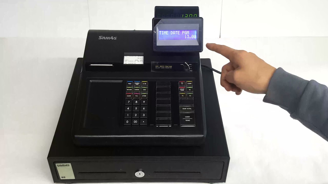 How to Program the Date & Time | SAM4s ER-915 Cash Register Tutorials