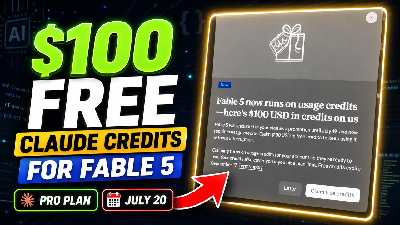 Как получить бесплатные кредиты Claude на $100 для Fable 5 &mdash; Руководство по Claude Pro и Max