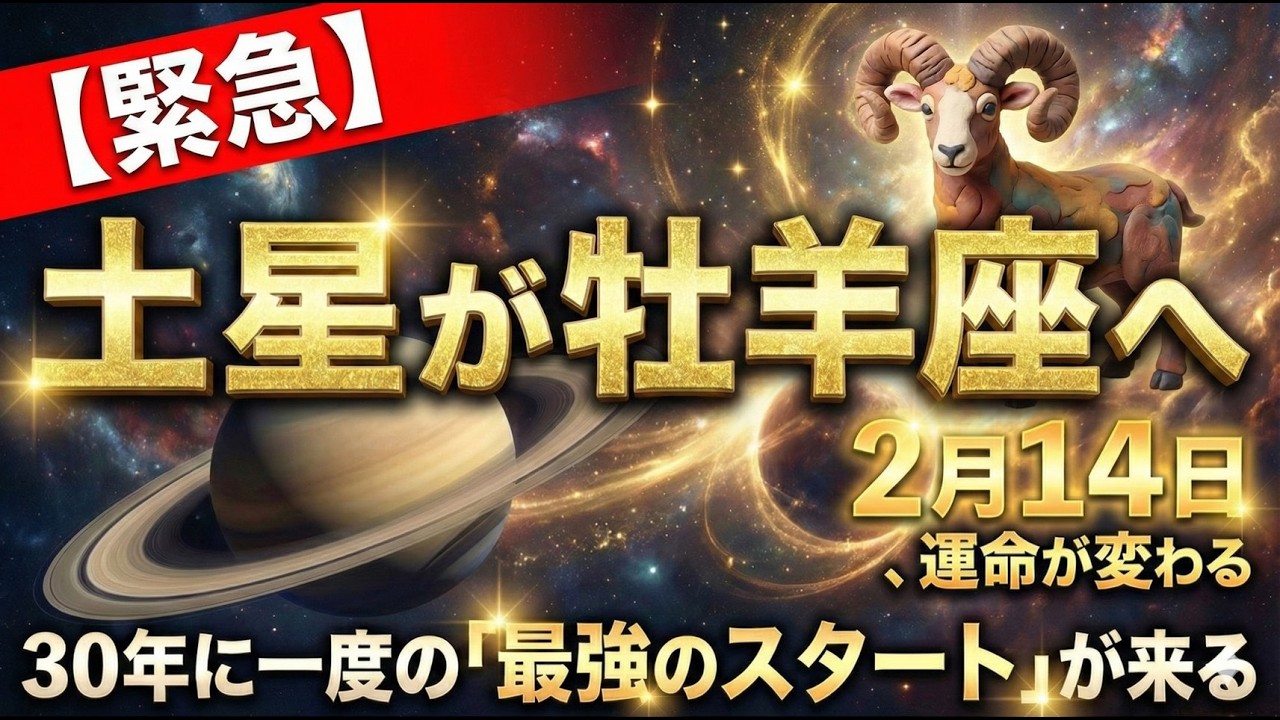 【緊急】2月14日運命が変わる！30年に一度の「最強のスタート」が来る。土星牡羊座入り