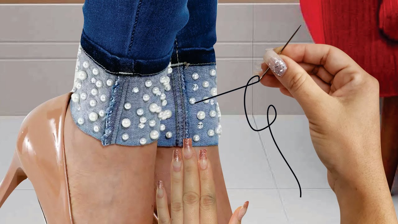 10 Ideias e Truques Brilhantes e Fáceis para Transformar Calça | Recycling and sewing tips for jeans