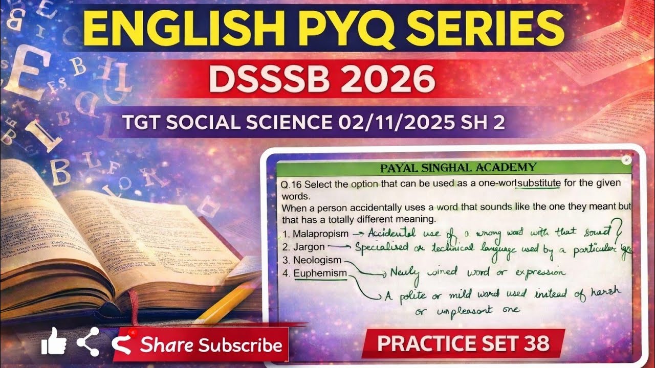 DSSSB ENGLISH PRACTICE SET 38 @payalsinghalacademy 