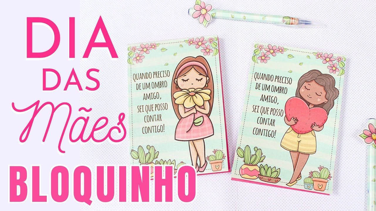 Bloquinho de Anotação no CANVA | Molde Gratuito | DIA DAS MÃES