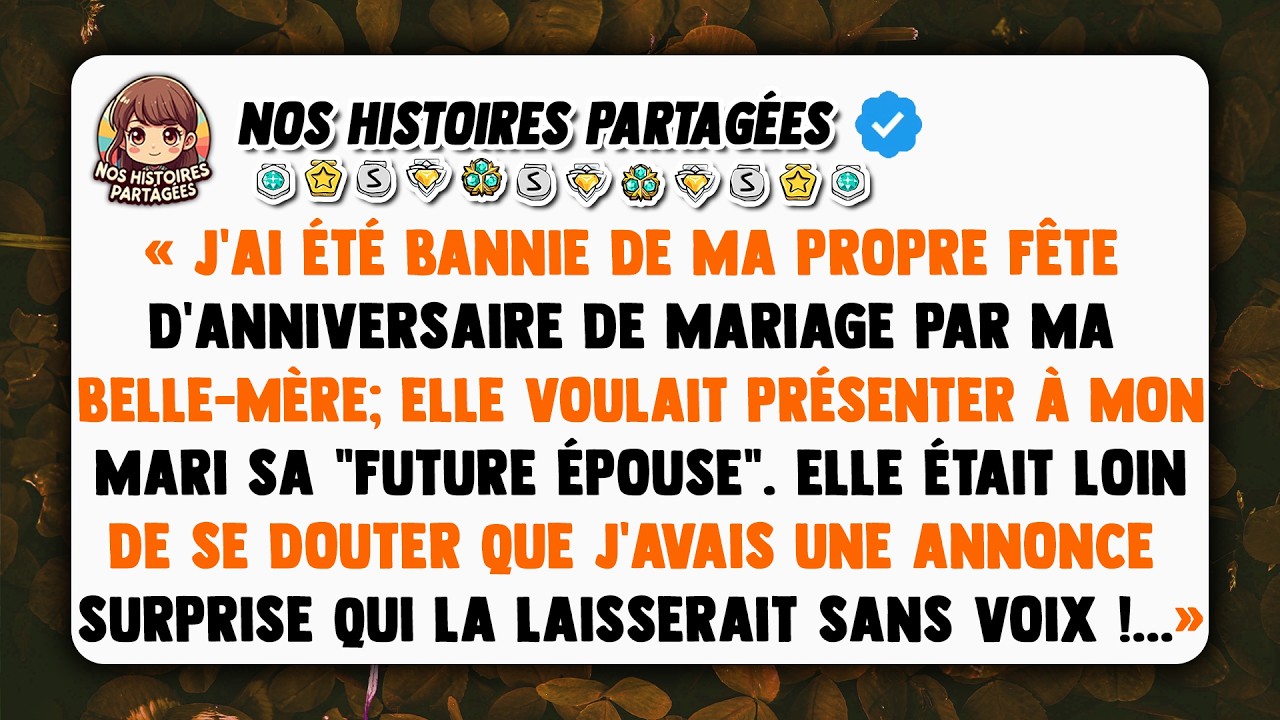 J'ai été bannie de ma propre fête d'anniversaire de mariage par ma belle-mère ; elle voulait...