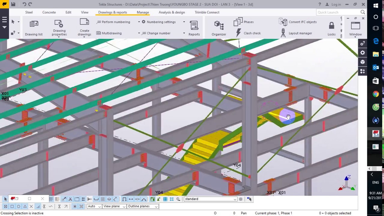 [Tekla Structures] Mô hình nhà xưởng hoàn thiện